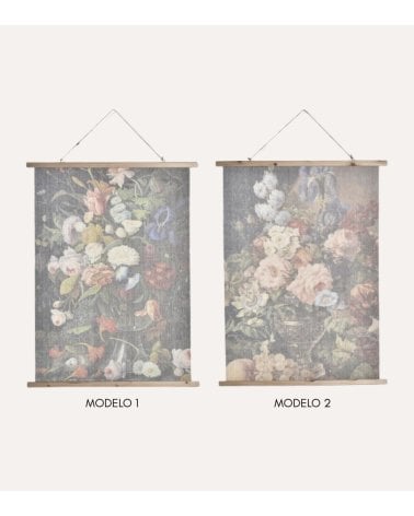 Tapiz con Lienzo de Florero de Tejido