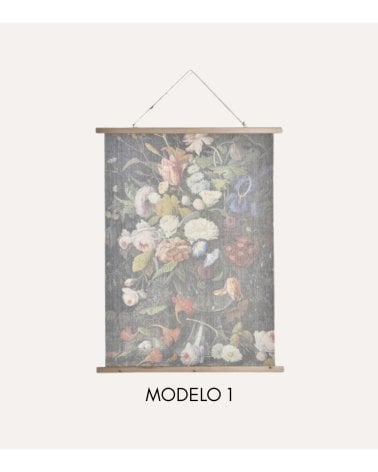 Tapiz con Lienzo de Florero de Tejido