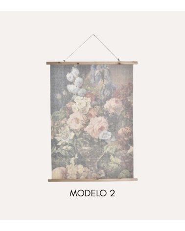 Tapiz con Lienzo de Florero de Tejido
