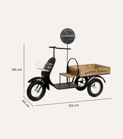 Macetero Moto de Madera y Metal