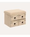 Puff Plegable Infantil Ositocon 4 Cajones de Borreguillo