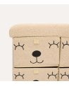 Puff Plegable Infantil Ositocon 4 Cajones de Borreguillo