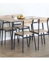 Set de Mesa de Comedor y 4 Sillas de MDF y Metal