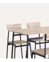 Set de Mesa de Comedor y 4 Sillas de MDF y Metal