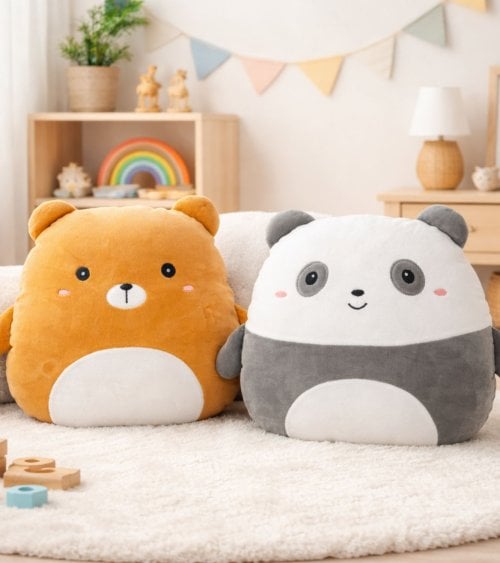Peluche Squishy Infantil Oso Panda de Poliéster