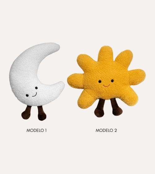 Peluche Infantil Sol o Luna de Borreguillo