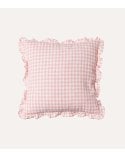 Cojín Vichy Cuadros con Fleco de Poliéster y Algodón