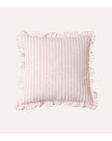 Cojín Vichy Rayas con Fleco de Poliéster y Algodón