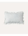 Cojín Rectangular Vichy Rayas con Fleco de Poliéster y Algodón