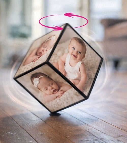 Marco de Fotos Cubo Giratorio Juno para 6 Fotos