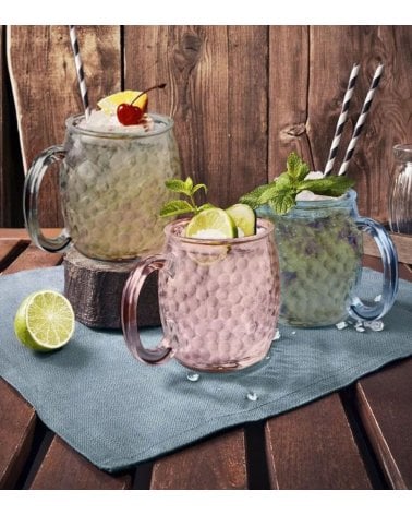 Set de 6 Tazas Stones de Vidrio Tallado