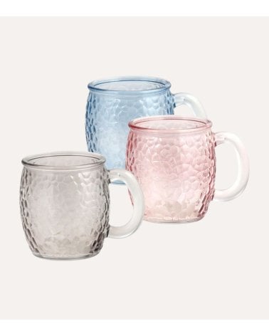 Set de 6 Tazas Stones de Vidrio Tallado