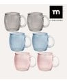 Set de 6 Tazas Stripes de Vidrio Tallado