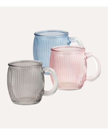 Set de 6 Tazas Stripes de Vidrio Tallado