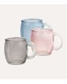 Set de 6 Tazas Stripes de Vidrio Tallado