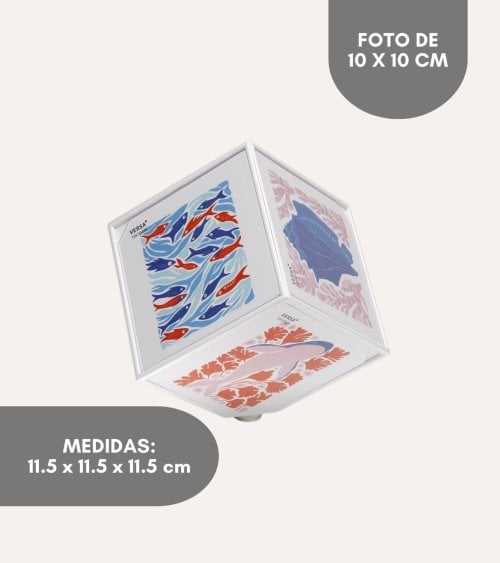 Marco de Fotos Cubo Giratorio Juno para 6 Fotos