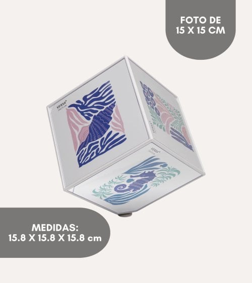Marco de Fotos Cubo Giratorio Juno para 6 Fotos