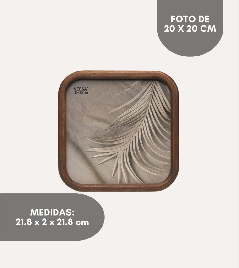 Marco de Fotos Cuadrado Clay de Madera de Mango