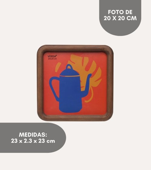 Marco de Fotos Cuadrado Couvet de Madera de Mango