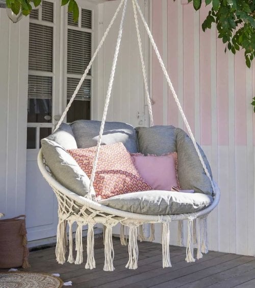 Silla Colgante de Jardín con Cojín Plumaya-1