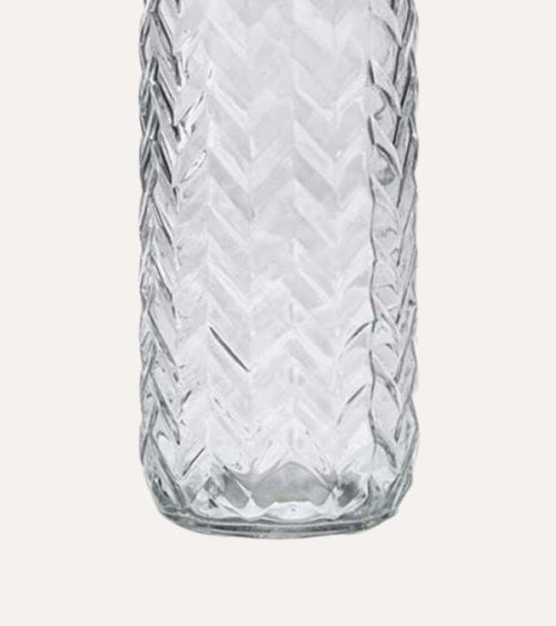Botella Zig Zag de Vidrio Tallado