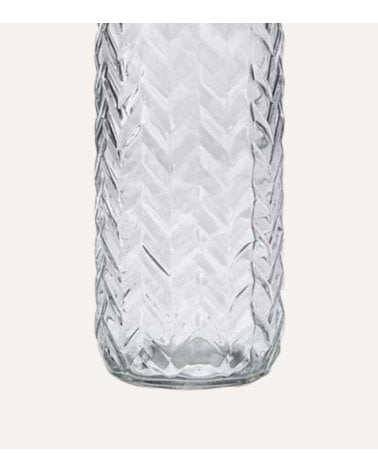 Botella Zig Zag de Vidrio Tallado