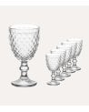 Set de 6 Copas de Vino Diamond de Cristal Tallado