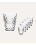 Set de 6 Vasos Diamond de Vidrio Tallado
