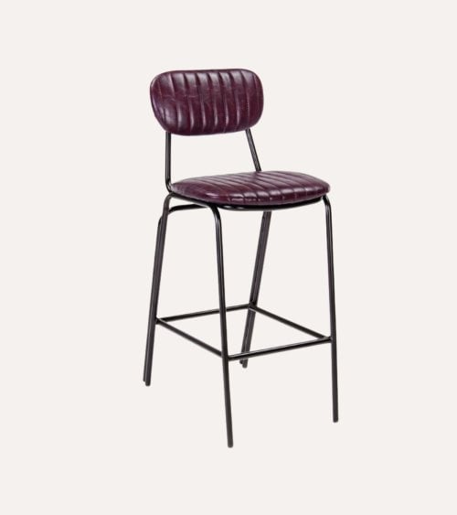 Silla Alta de Bar Debbie de Cuero Sintético y Acero
