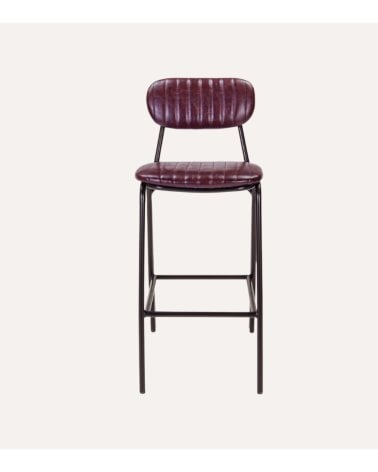 Silla Alta de Bar Debbie de Cuero Sintético y Acero