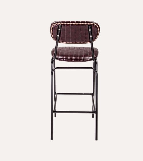 Silla Alta de Bar Debbie de Cuero Sintético y Acero