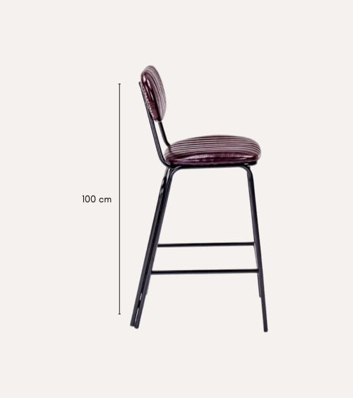 Silla Alta de Bar Debbie de Cuero Sintético y Acero