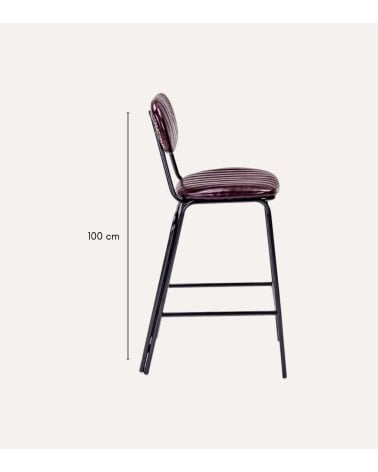 Silla Alta de Bar Debbie de Cuero Sintético y Acero