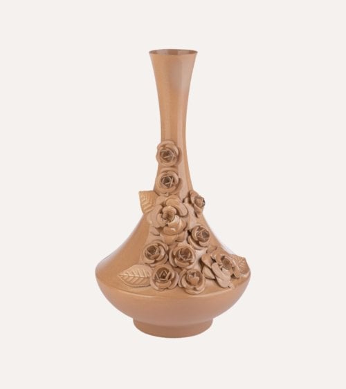 Jarrón Rosas Meknes de Acero Barnizado