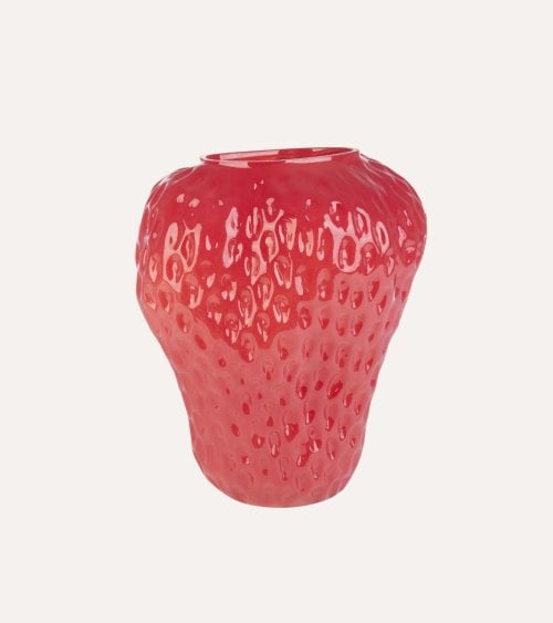 Jarrón Fresa Clery de Vidrio Tintado