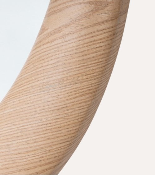 Espejo de Pared Redondo Irregular Otilia Chapado en Madera de Roble