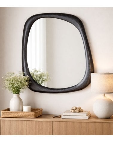 Espejo de Pared Irregular Otilia Chapado en Madera de Roble