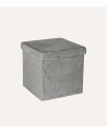 Puff Plegable Efecto Terciopelo de MDF y Poliéster