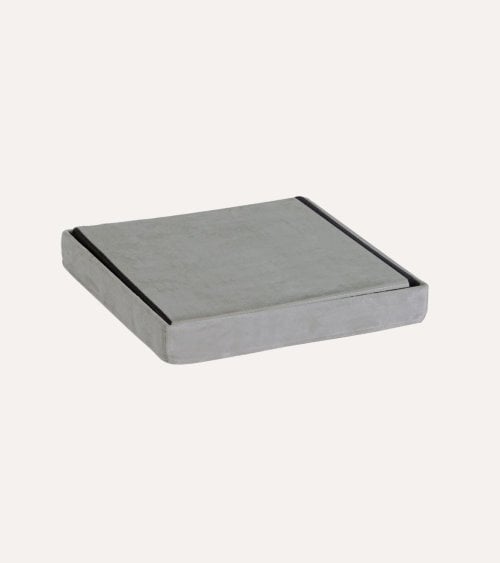 Puff Plegable Efecto Terciopelo de MDF y Poliéster
