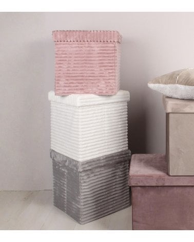 Puff Plegable Sedona Efecto Pana de MDF y Poliéster