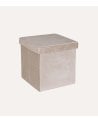 Puff Plegable Efecto Terciopelo de MDF y Poliéster