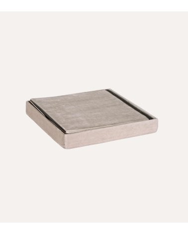 Puff Plegable Efecto Terciopelo de MDF y Poliéster