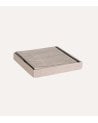 Puff Plegable Efecto Terciopelo de MDF y Poliéster