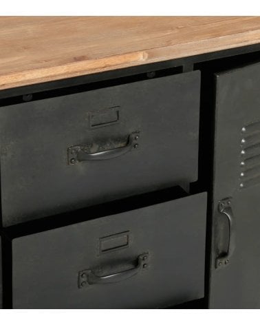 Cómoda Negra de Una Puerta y Seis Cajones Cierna-6