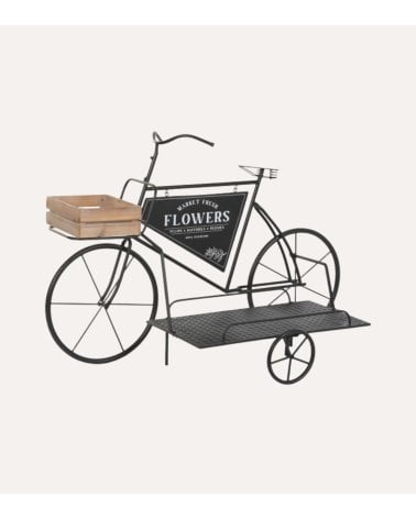 Portamacetas Bicicleta de Flores de Metal