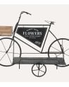 Portamacetas Bicicleta de Flores de Metal