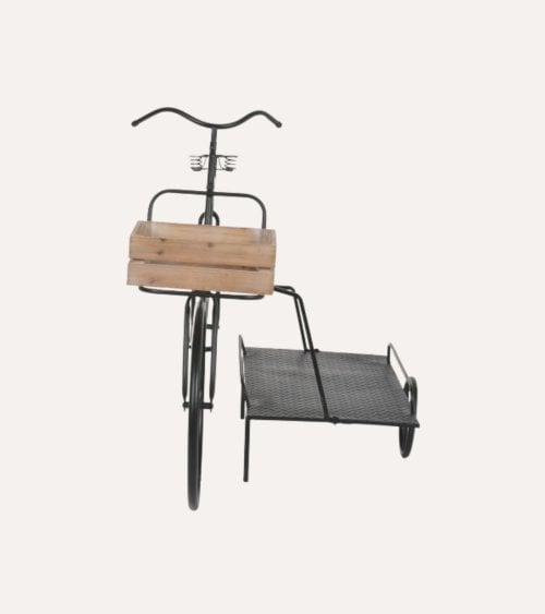 Portamacetas Bicicleta de Flores de Metal