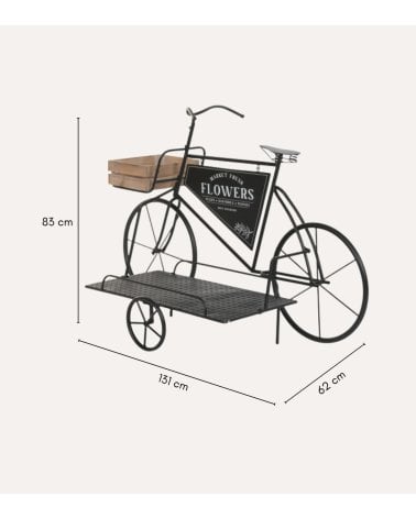 Portamacetas Bicicleta de Flores de Metal