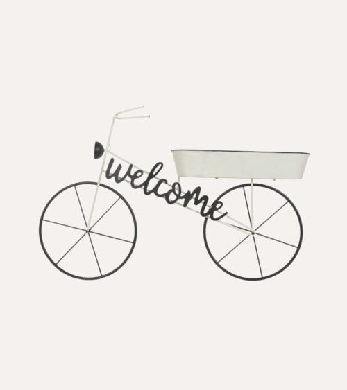 Portamacetas Bicicleta Welcome de Metal