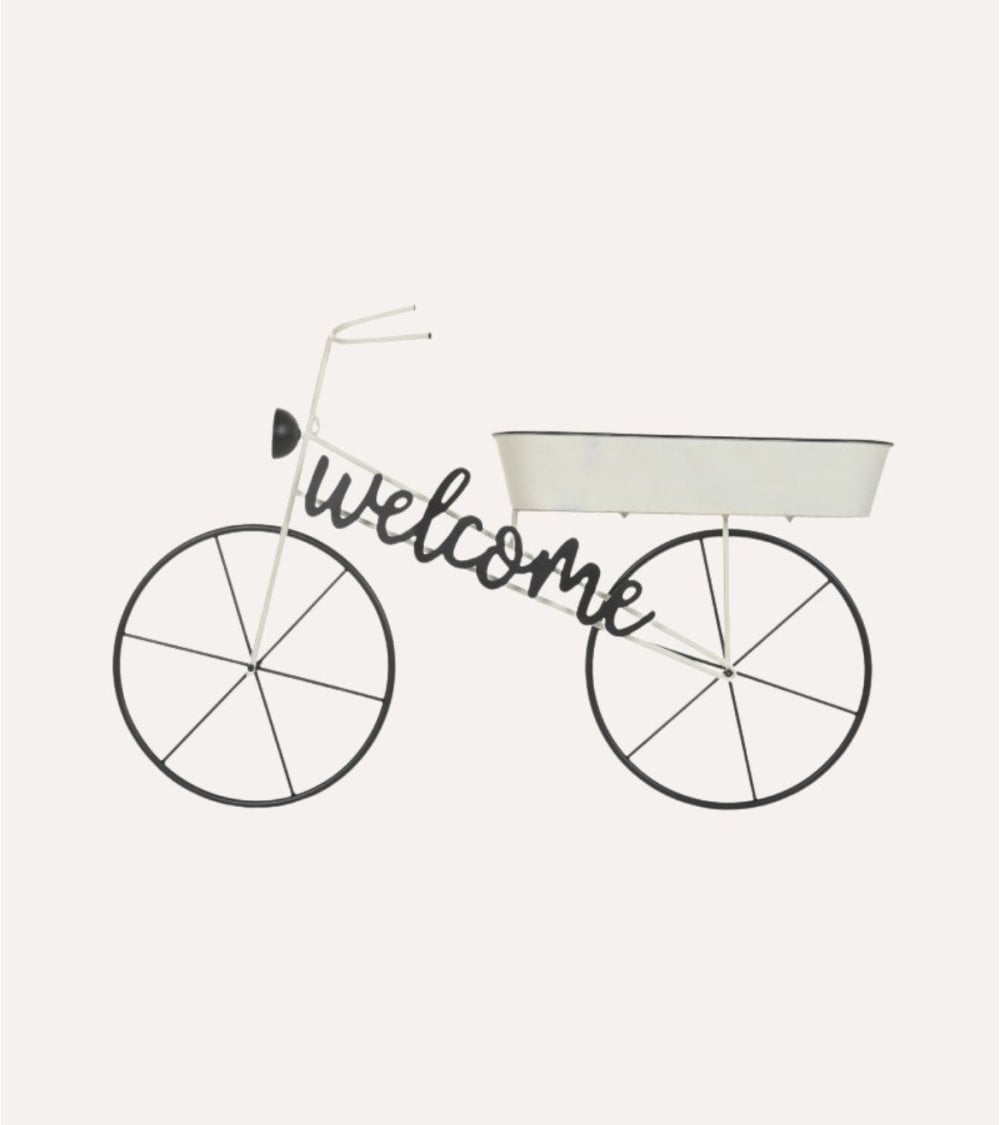 Portamacetas Bicicleta Welcome de Metal